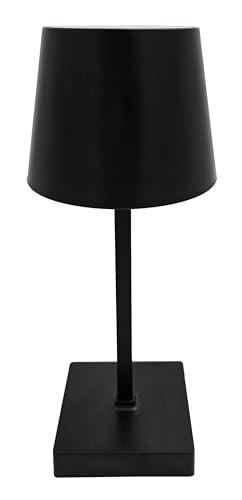 Meinposten Tischleuchte Touch dimmbar LED Lampe schwarz kabellos Höhe 26 cm