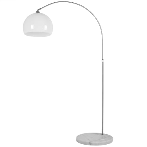 MONZANA® Bogenlampe Marmor 190-210 cm Höhenverstellbar Fußschalter Schwenkbar...