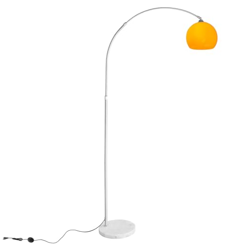 CCLIFE LED E27 Bogenlampe höhenverstellbar Marmorfuß weiß orange Stehlampe...