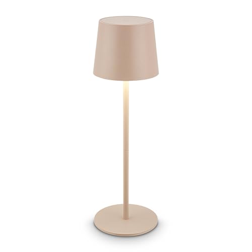 BRILONER - LED Tischlampe kabellos IP44 mit Touch, dimmbar, Akku & Lichtquelle...
