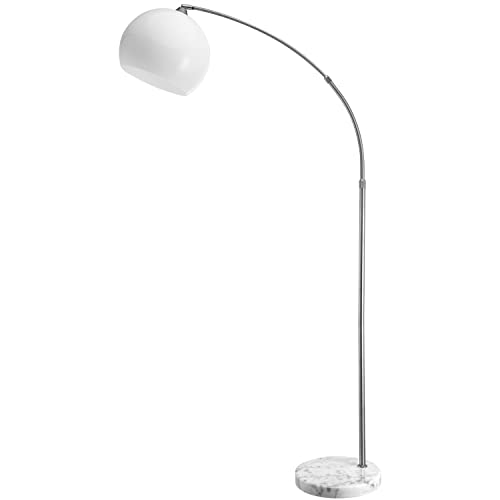 MONZANA® Bogenlampe Marmor 190-210 cm Höhenverstellbar Fußschalter Schwenkbar...