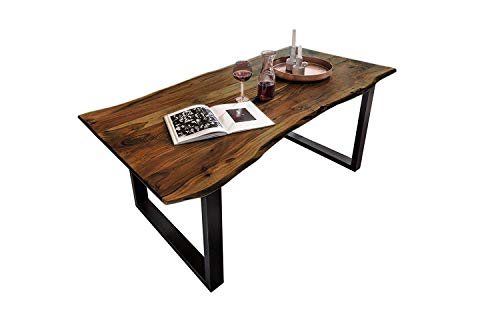 SAM Esszimmertisch 160x85 cm Quinn, echte Baumkante, nussbaumfarben, massiver...