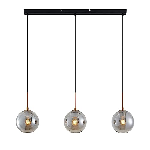 Lindby Pendelleuchte 'Hiwana' (Modern) in Alu aus Glas (3 flammig, E27) -...