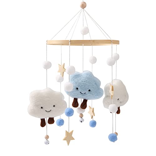 Promise Babe Mobile Baby Windspiele mit Filzbällen Wolken Sterne Mobile...