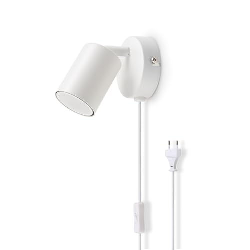da LIGHT LED Nachttischlampe mit Stecker 1-flammig, Schwenkbar Wandstrahler...
