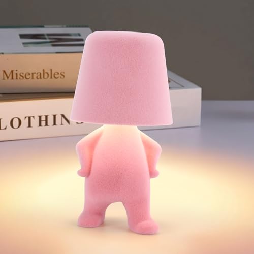 SUNJULY Nachttischlampe mit Touch Steuerung, Kreative Thinker Statue Dekorative...