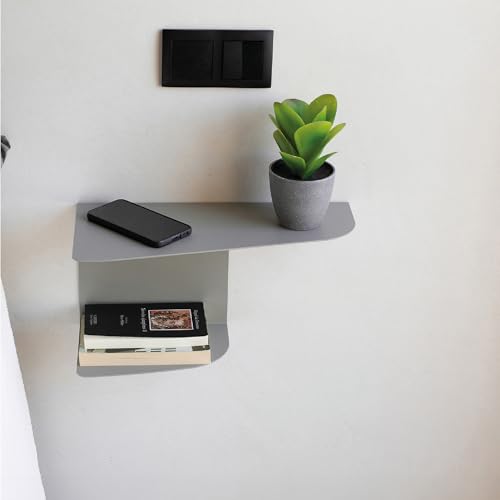 MILUKA Nachttisch 2er Set | Nachttisch Grau 40 x 20 cm | Nachttisch Schmal Och...