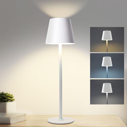 Jueholla LED Tischlampe, Dimmbare LED Akku Tischleuchte Kabellos, Mit 5200 mAh...