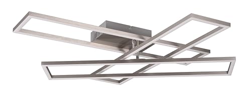 Reality Leuchten Deckenleuchte Corso R64423107, Metall Nickel matt, inkl. 36...