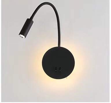 Budbuddy LED Leselampen Schwarz Leselicht mit Schalter Modern Bettleuchten...