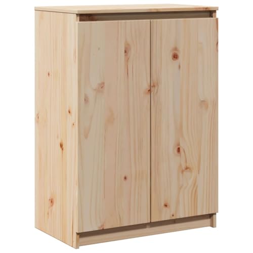 vidaXL Massivholz Kiefer Sideboard mit 3 Fächern Kommode Anrichte Schrank...