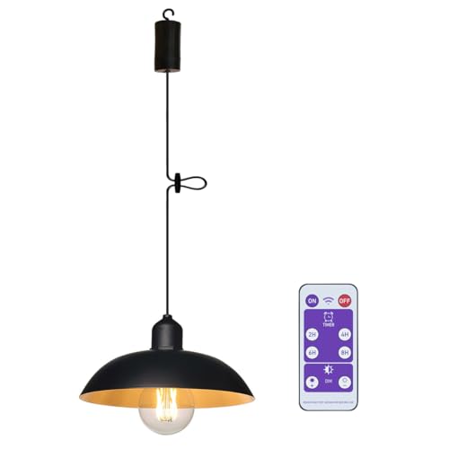YIKEGE LICHT Industrie Hängelampe mit Batterie Fernbedienung Akku Hängeleuchte...