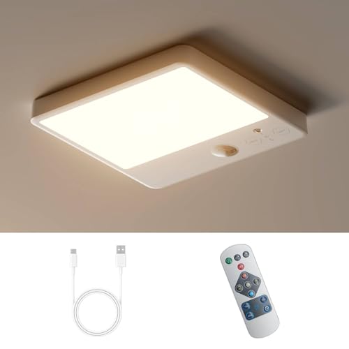 Led Akku Lampe mit Bewegungsmelder, Kabellos Deckenlampe ohne Stromanschluss,...