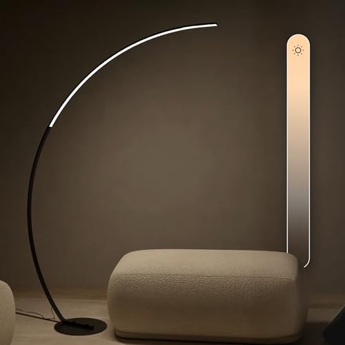 NEONA ICARUS Bogenlampe LED dimmbar – XXL Stehlampe in Schwarz, 2258 Lumen,...