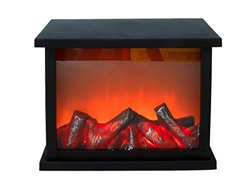 Kaminlaterne 30 cm mit tanzenden LED Flammen - Kaminfeuer LED Flammeneffekt LED...