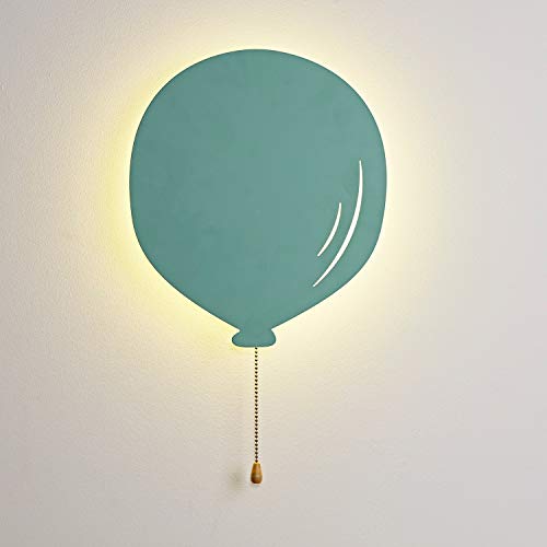 Lights4fun Mintgrüner LED Luftballon aus Metall Wandleuchte Nachtlicht...