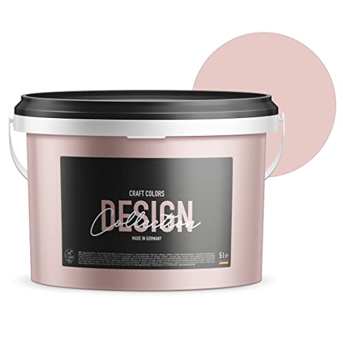 Craft Colors® 5L hochwertige Wandfarbe pastell rosa, Kreidefarbe made in...
