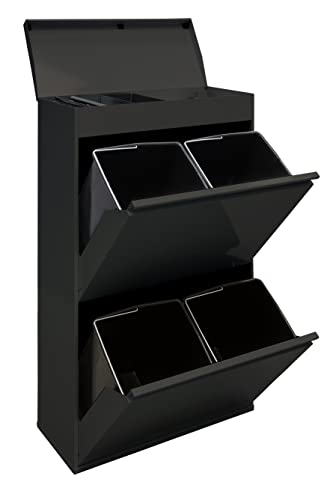 ARREGUI Top CR626-B Mülltrennsystem aus Stahl mit Aufbewahrungsbox mit Deckel |...