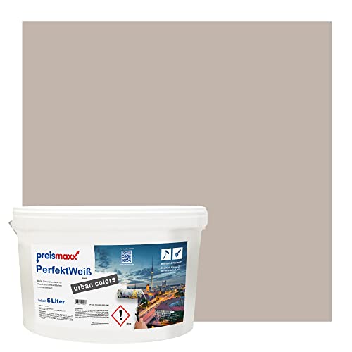 Preismaxx Perfektweiß urban colors, bunte Wandfarbe, braun, cappuccino 5L,...