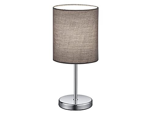 Reality Leuchten Tischleuchte Jerry R50491011, Metall Nickel matt, Stoffschirm...