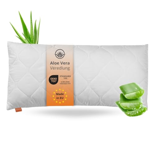 sleepling Aloe Vera Kopfkissen 40 x 80 cm, Hautfreundliches Kissen kühlend, 60...