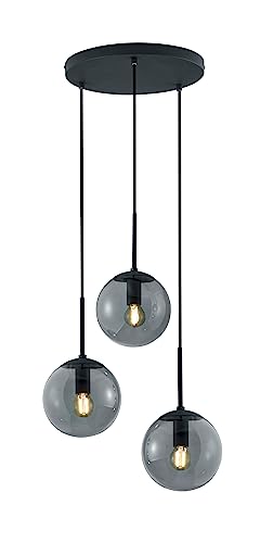 Trio Leuchten Pendelleuchte Balini 308590342, Metall Anthrazit, Glas...