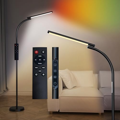 Lanmonlily LED Stehlampe Dimmbar 10W, stehlampe Wohnzimmer mit Fernbedienung,...