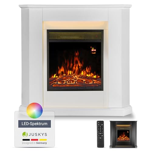 Juskys Elektrokamin 1000/2000 W mit Heizung, Kaminfeuer, Flammeneffekt,...