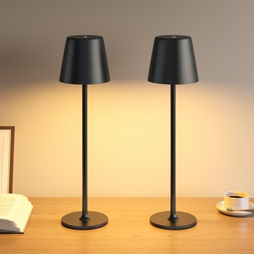UPXNBOR LED Tischlampe Kabellos 2 Stück, Akku Tischleuchte Kabellos, Indoor und...