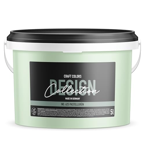 Craft Colors® 5L hochwertige Wandfarbe edelmatt, Kreidefarbe made in Germany,...