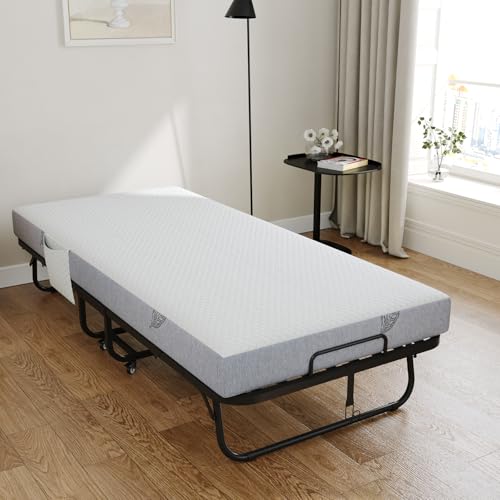 VOWNER Klappbett 200 x 90 cm für Erwachsene mit 13 cm Matratze, stabiles...