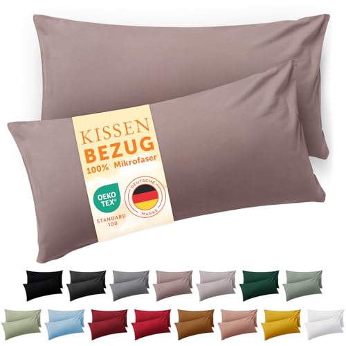 Blumtal Kissenbezug 40 x 80, 2 Stück - Oeko-TEX zert. Kissenbezüge 100%...
