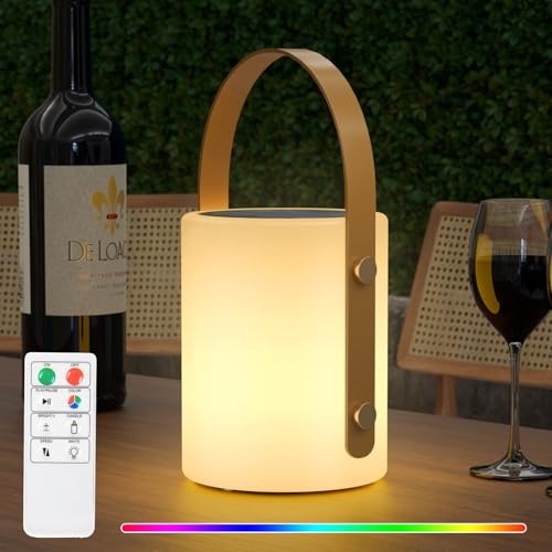 MALUX Solar Tischlampe Outdoor Warmweiß Tischlampe 8 Farben Solar Tischleuchte...
