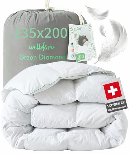 Welldora Komfort Bettdecke 135x200 | 100% Extraweiche Federn & Daunen |...