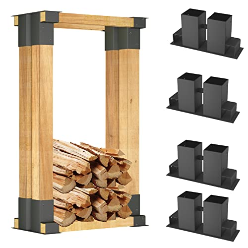 YRHome Holzstapelhilfe Feuerverzinkt stabile Stapelhilfe Holzstapelhalter...