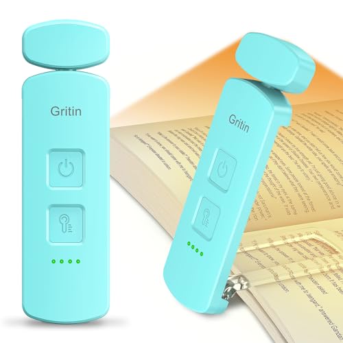 Gritin Leselampe Buch Klemme, USB Wiederaufladbare LED Buchlampe für Lesen ins...