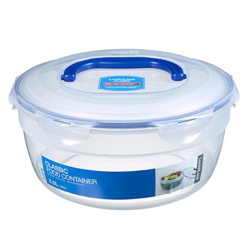 LOCK & LOCK PP Classic Salat Bowl mit Griff, Ø 285 x 128 mm, 5 L, 100 % luft-...