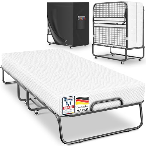 KESSER® Klappbett 200x90cm Gästebett inkl. Matratze aus Memory-Schaum & Rollen...