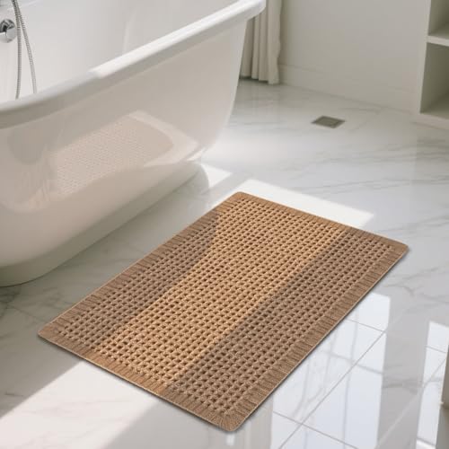 Mavicen Waffle Badteppich, 43 * 61cm Superabsorbierende Badematte rutschfest,...