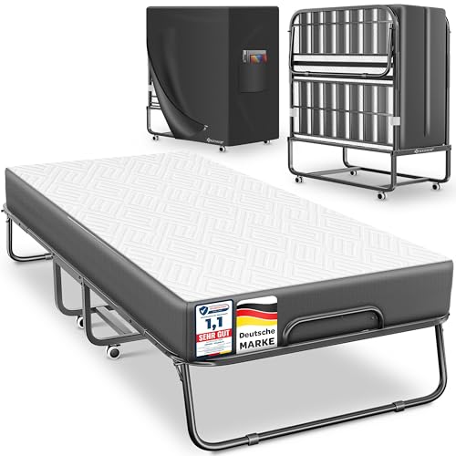KESSER® Klappbett 200x90cm Gästebett inkl. Matratze aus Memory-Schaum & Rollen...