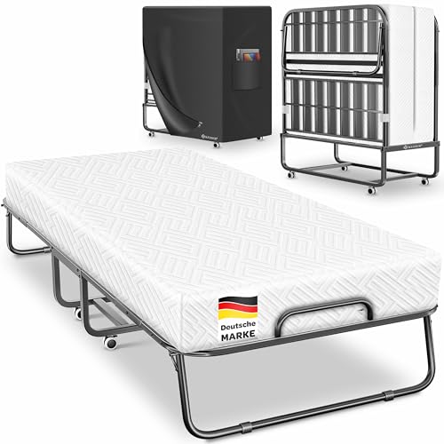 KESSER® Klappbett 200x90cm Gästebett inkl. Matratze aus Memory-Schaum & Rollen...
