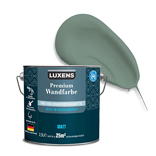 LUXENS - Premium Wandfarbe 2,5 l - Blaue Lagune - Matt - Wände, Decken &...