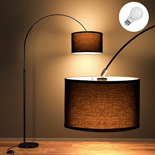 Modlicht Bogenlampe Wohnzimmer Stehlampe JASMIN I Inklusive LED E27 I Schwarzer...