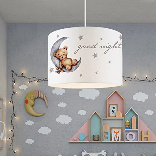 lux.pro Hängeleuchte Rugby Kinderlampe Pendelleuchte aus Kunststoff und Stoff...
