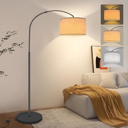 Fortand Bogenlampe Wohnzimmer Stehlampe, LED Stehleuchte mit 3 Farbtemperaturen...