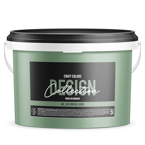 Craft Colors® 5L hochwertige Wandfarbe edelmatt, Kreidefarbe made in Germany,...