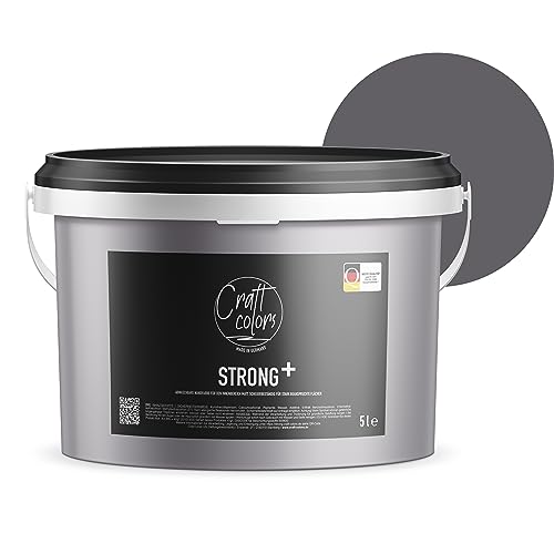 Craft Colors Wandfarbe Strong+ Schiefer, 5 Liter für stark beanspruchte...