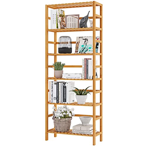 VIAGDO Bambusregal, Küchenregal, Badregal, Bücherregal, Standregal mit 6...