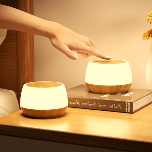 Bonsery LED Nachttischlampe Touch Dimmbar 2er Set, Tischlampe Kabellos USB...