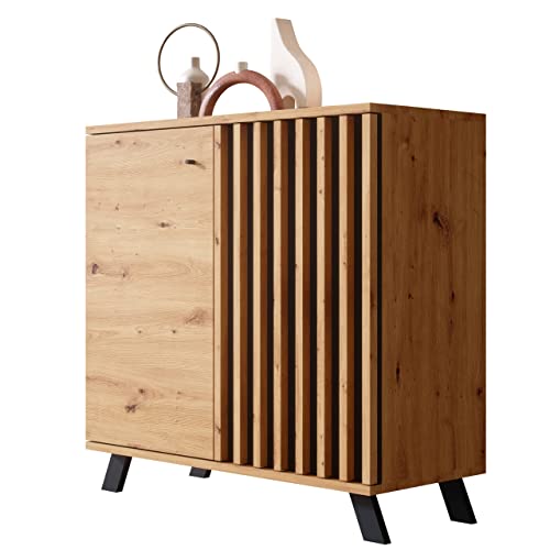 Newroom Kommode Wildeiche Anthrazit Sideboard Modern Vintage - 80x85x40 cm...